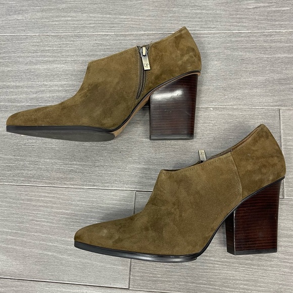 Donald J Pliner Verie Shooties Suede Ankle Boots Booties Shoes Stacked Heels 9.5 - Picture 12 of 16